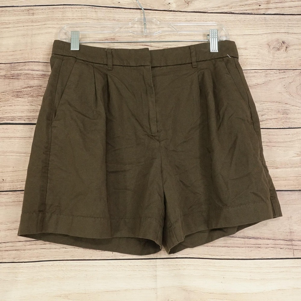 Old Navy Chino Shorts Womens Size S Green Twill Pleated Extra High-Rise